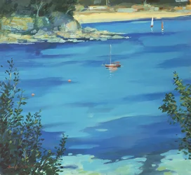 Salcombe, yacht amarré, Southsands, 2000